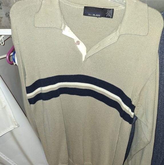 Bill Blass Sweatshirt With Black And White Stripe Large - Picture 2 of 3